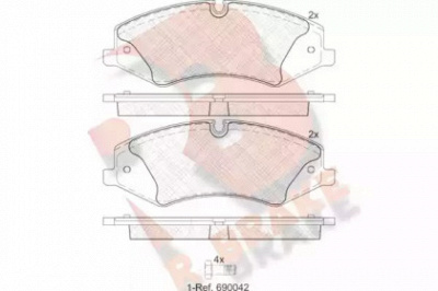 R BRAKE rb1957 -  Комплект тормозных колодок, дисковый тормоз